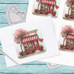 Sweet Valentine Shop Square Sticker