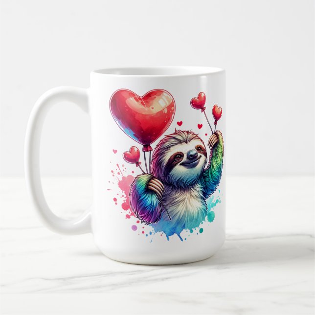Sweet Valentine Sloth Coffee Mug (Left)