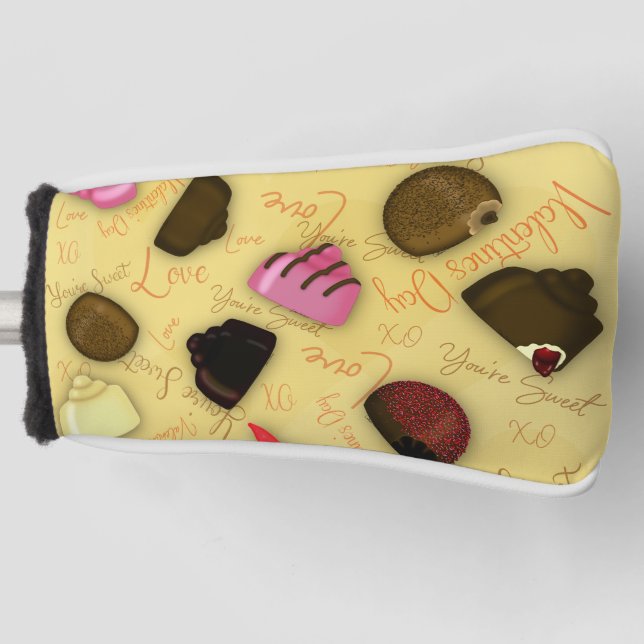 Sweet Valentine - Valentine's Day Candy Pattern Golf Head Cover (Front)