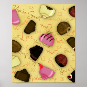 Sweet Valentine - Valentine's Day Candy Pattern Poster