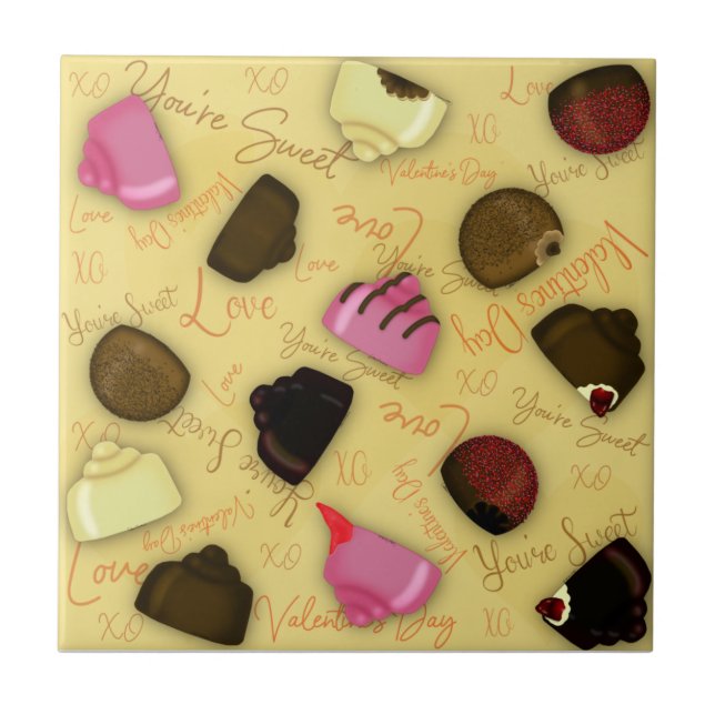 Sweet Valentine - Valentine's Day Candy Pattern Tile (Front)
