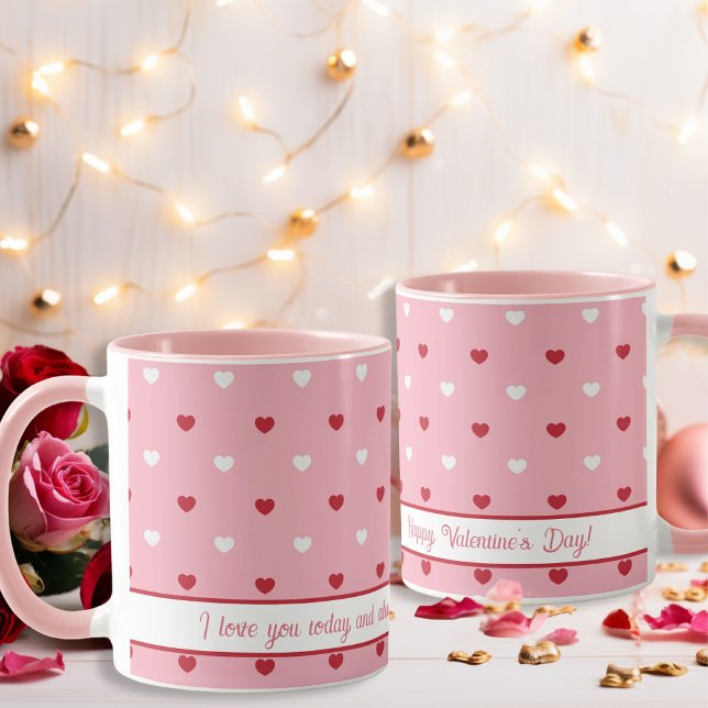   Sweet Valentine's Day  pink Message Mug (Sweet Valentine's Day pink Message Mug)