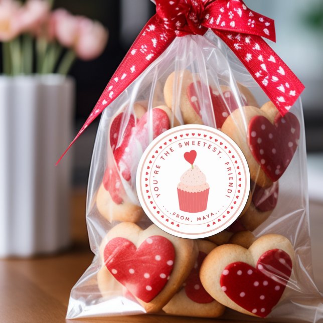 Sweet Valentine's Favor Classic Round Sticker (Sweet Valentine's Favor Classic Round Sticker)