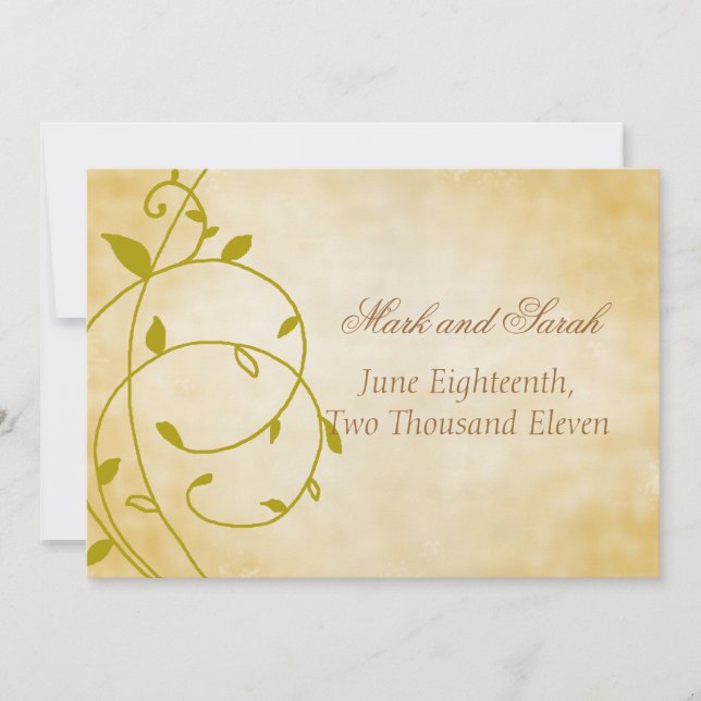 Sweet Vines Vintage Invitation (Front)