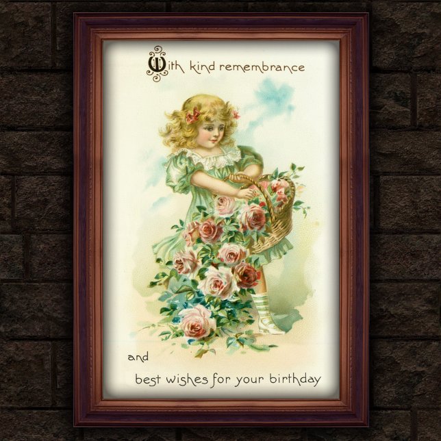Sweet Vintage 1908 Floral Girl Birthday Poster (Creator Uploaded)