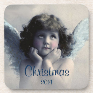 Sweet Vintage Angel Christmas Memento Coaster
