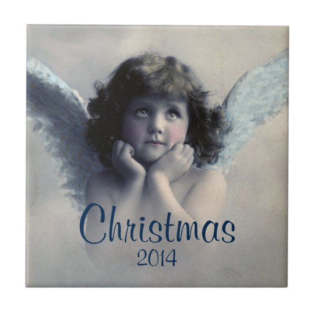Sweet Vintage Angel Christmas Memento Tile (Front)