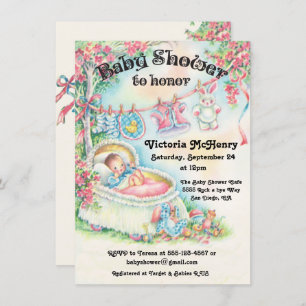 Sweet Vintage baby shower invitations