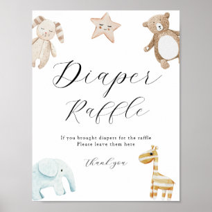 Sweet Vintage Baby Toy Diaper Raffle Sign