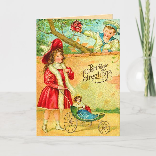 Sweet Vintage Birthday Card (Front)