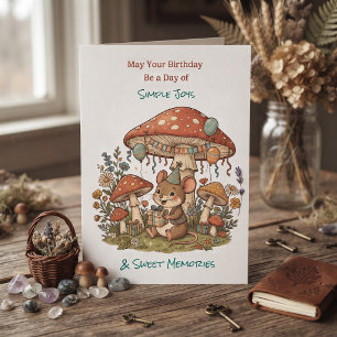 Sweet Vintage Cottage Core Birthday Wishes Card