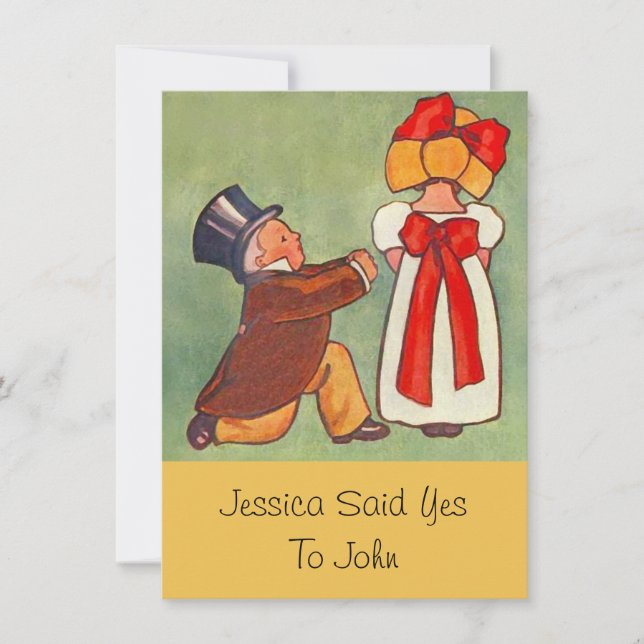 Sweet Vintage Engagement Announcement Invitations (Front)