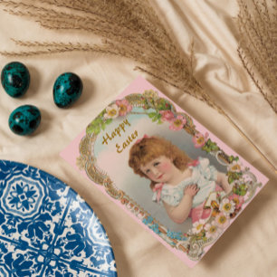 Sweet Vintage Girl Holiday Card