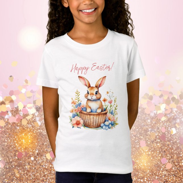 Sweet Vintage Happy Easter Bunny Rabbit  T-Shirt (Creator Uploaded)