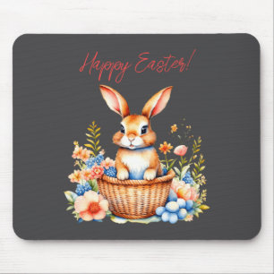 Sweet Vintage Happy Easter Bunny Rabbit Toddler Mouse Pad