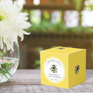 Sweet Vintage Mama-To-Bee Yellow Baby Shower Favour Box