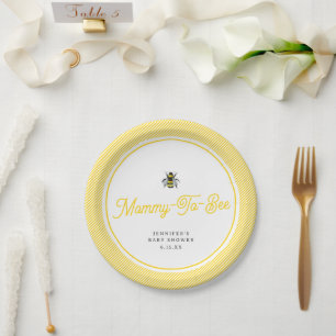 Sweet Vintage Mommy-To-Bee Baby Shower Paper Plate