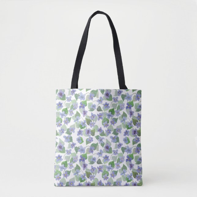 Sweet Violet Watercolor Tote Bag (Front)