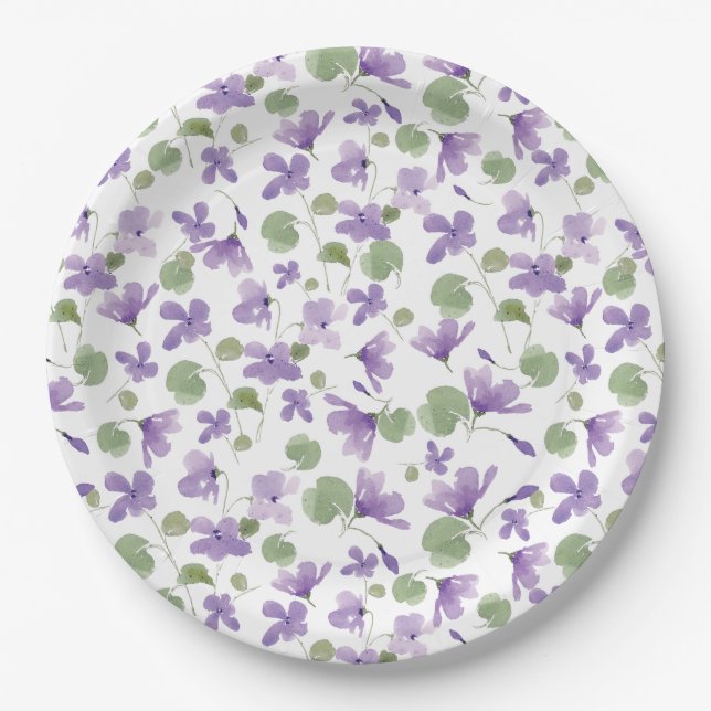 Sweet Violets Party Plate (Front)