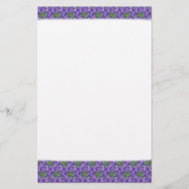 Sweet Violets Stationery, Notepaper Stationery (Front)