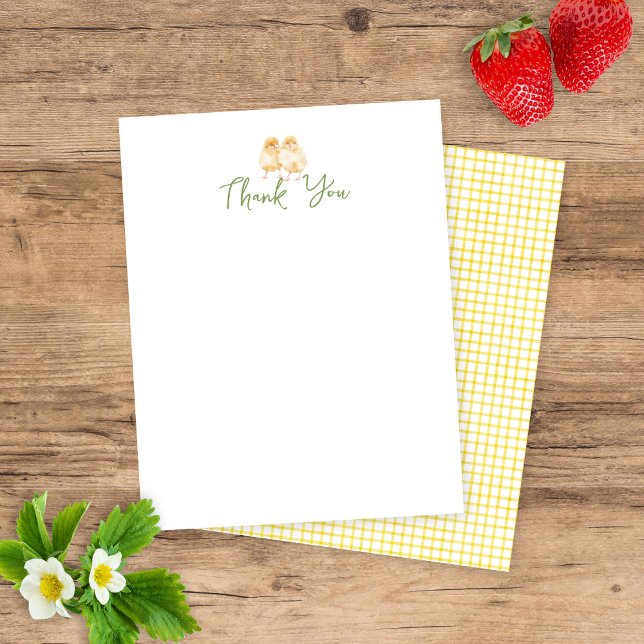 Sweet Watercolor Baby Chicks Baby Shower Thank You Card (Creator Uploaded)