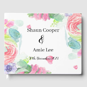 Sweet Watercolor Boho Wedding Guest Book