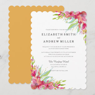 Sweet Watercolor Floral Wedding Invitation