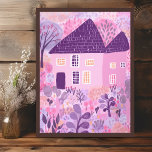 Sweet Watercolor House Garden Illustration  Poster<br><div class="desc">Cute colourful drawing of a house and huge garden. Select the print size using the drop down menu above, and you can click the “edit design” button to customise the artwork to fit any size paper. Purchase a simple poster or a fully framed and matted version! Thank you for shopping...</div>