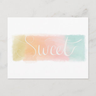 Sweet Watercolor Pastel Postcard