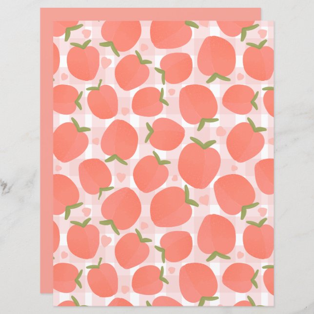 Sweet Watercolor Peach Pattern (Front/Back)