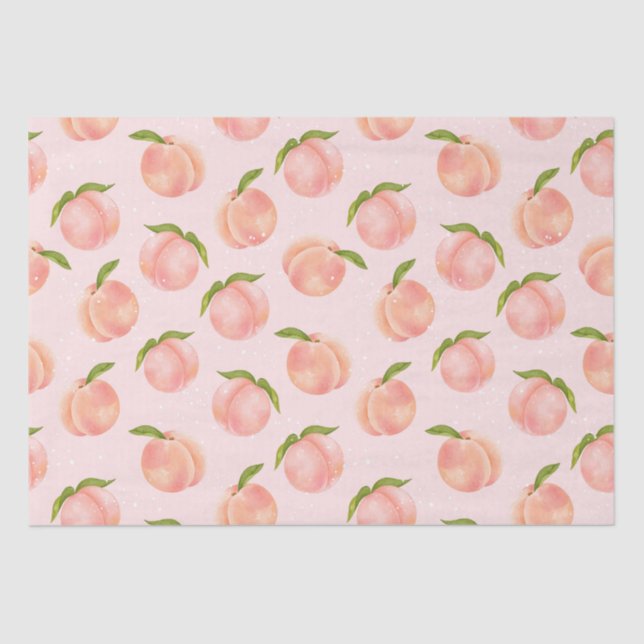Sweet Watercolor Peach Pattern Tissue Paper (Front)