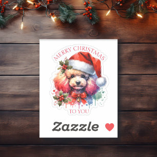 Sweet Watercolor Poodle and Christmas Greetings