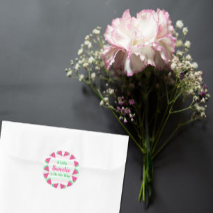 Sweet Watermelon Baby Shower Classic Round Sticker