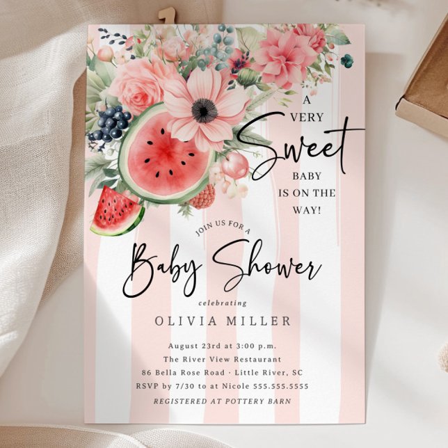 Sweet Watermelon Baby Shower Invitation (Creator Uploaded)