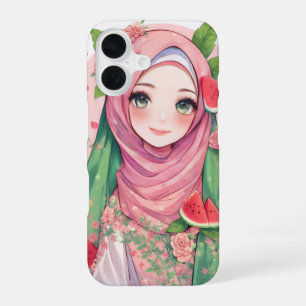 Sweet Watermelon Girl – Cute Anime iPhone 15 Case