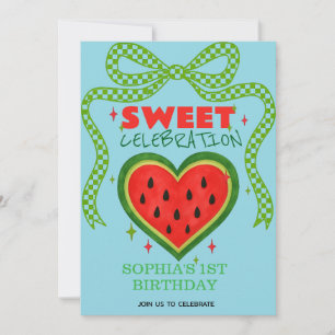 Sweet Watermelon Ribbon Summer Invitation