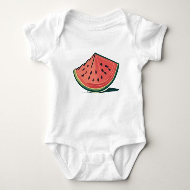 Sweet Watermelon Slice Baby Baby Bodysuit (Front)