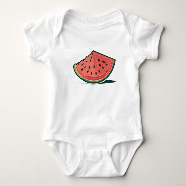 Sweet Watermelon Slice Baby Bodysuit (Front)