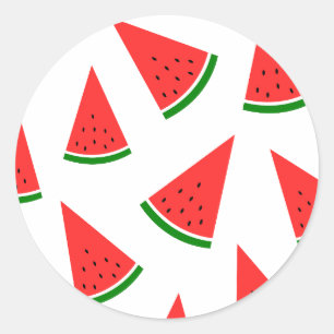 Sweet Watermelon Slice Pattern Classic Round Sticker