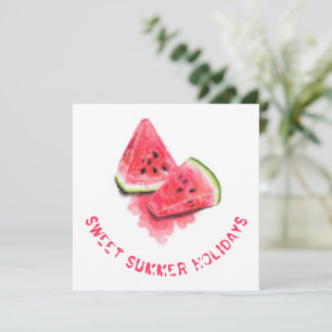 Sweet Watermelon Summer Holiday Card Custom Text