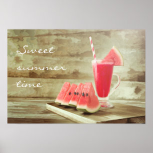 Sweet Watermelon Time – Rustic Summer Poster