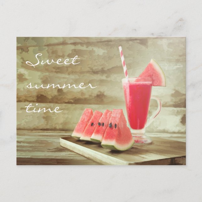 Sweet Watermelon Time – Summer Postcard (Front)