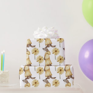Sweet Weasel Striped Robe, Sunflower Wrapping Paper
