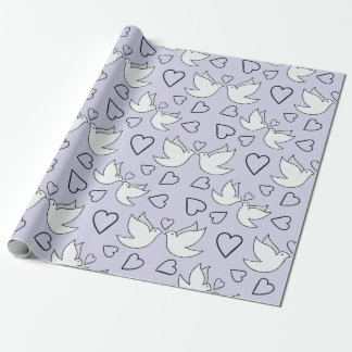 Sweet Wedding Doves for Engagement Shower Seamless Wrapping Paper