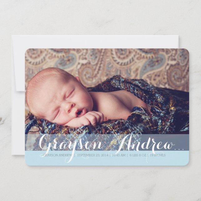 Sweet Welcome Two Photo Modern Birth Announcement (Front)