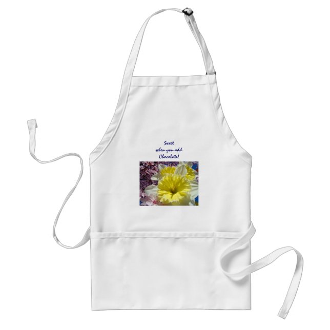Sweet when you Add Chocolate! apron Daffodils (Front)