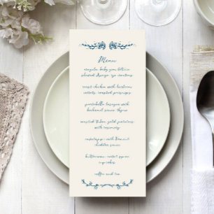Sweet Whimsical Handwritten Illustrated Wedding Menu