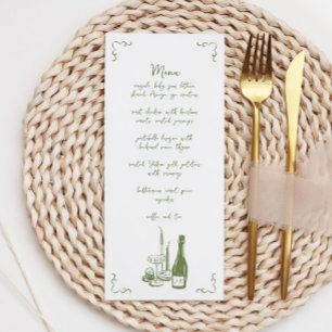Sweet Whimsical Handwritten Illustrated Wedding Menu