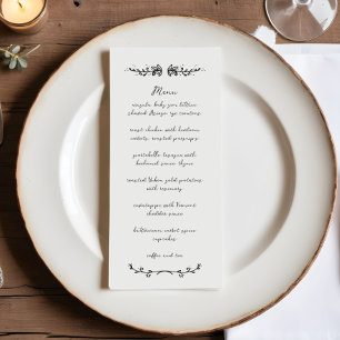 Sweet Whimsical Handwritten Illustrated Wedding Menu