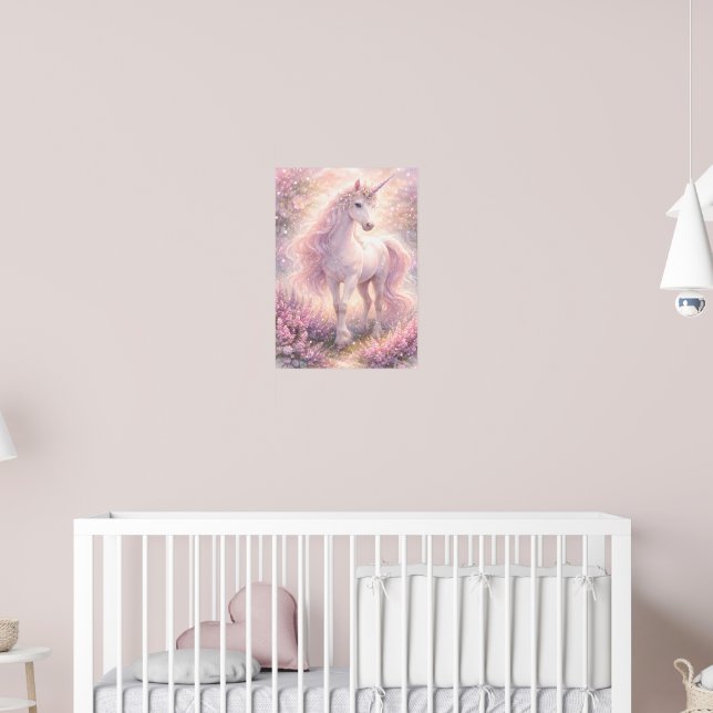Sweet Whimsical pastel Unicorn Poster (Nursery 2)